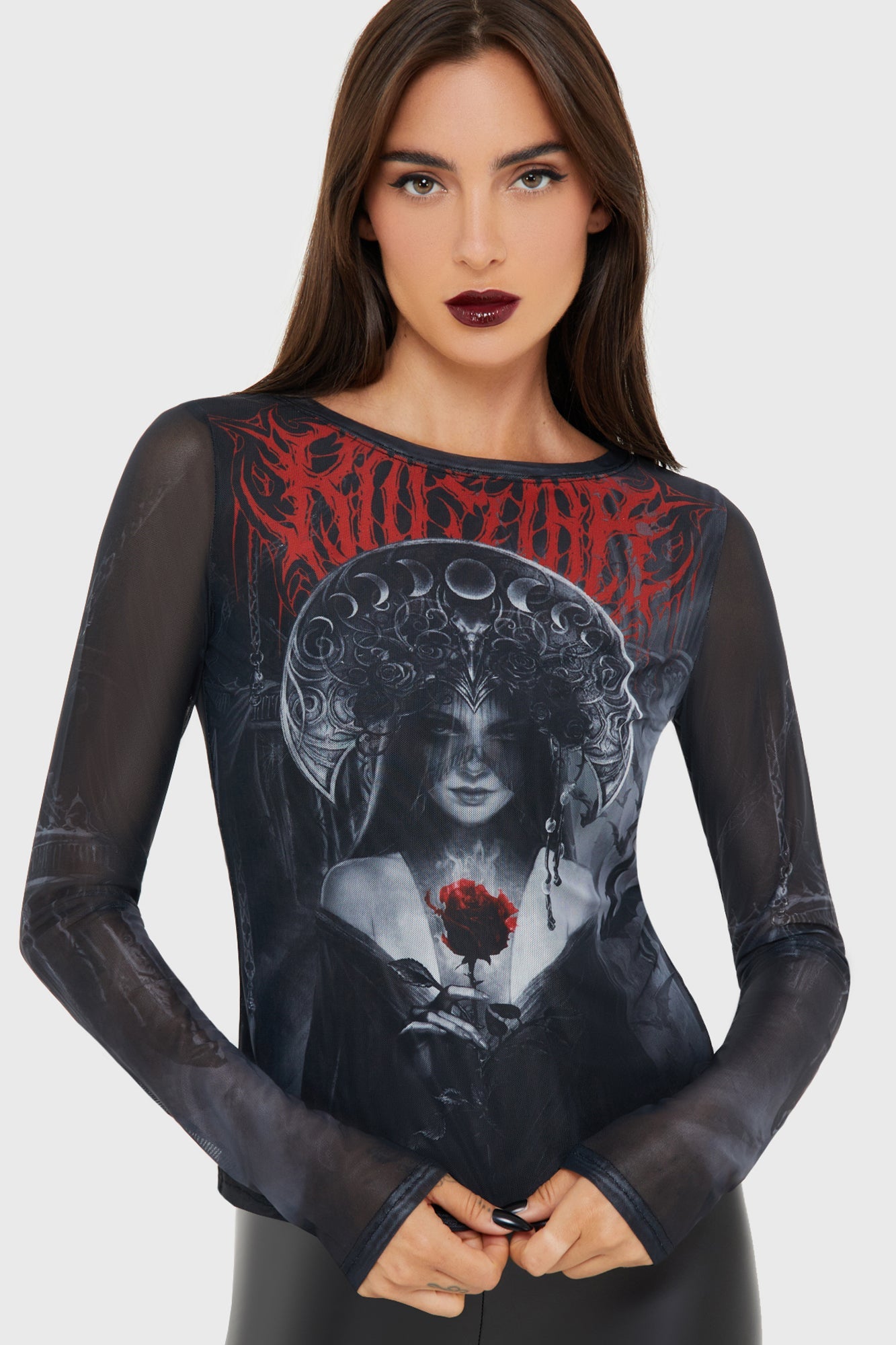 Grimalkins Glass Mesh Top Killstar / Womens