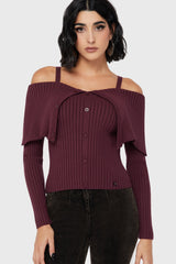 Dusk Empress Knit Top [Purple] Killstar / Womens