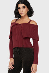 Dusk Empress Knit Top [Red] Killstar / Womens