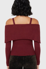 Dusk Empress Knit Top [Red] Killstar / Womens