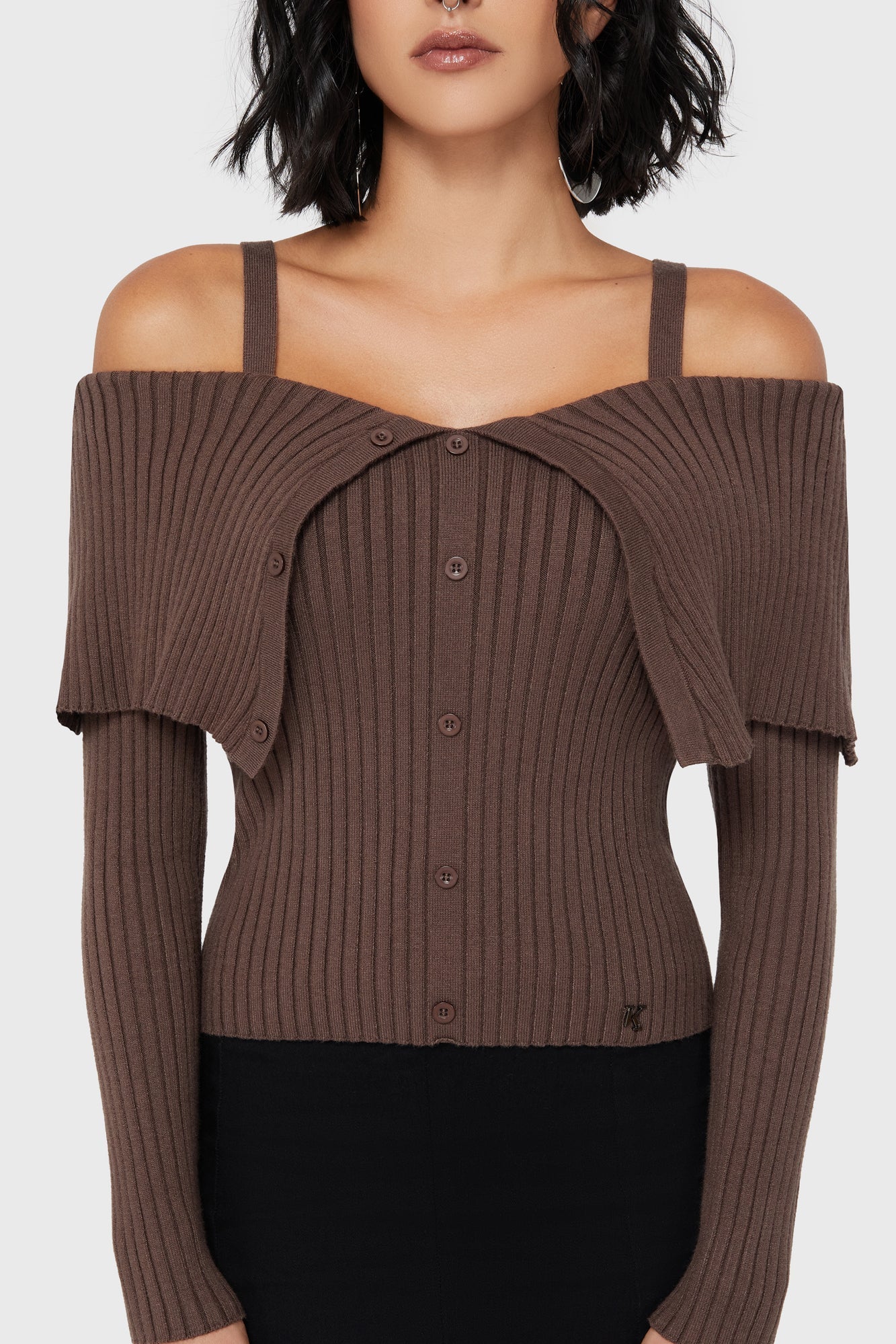 Dusk Empress Knit Top [Brown] Killstar / Womens