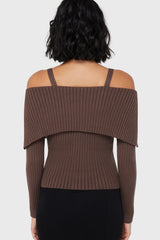 Dusk Empress Knit Top [Brown] Killstar / Womens
