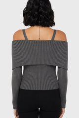 Dusk Empress Knit Top [Grey] Killstar / Womens