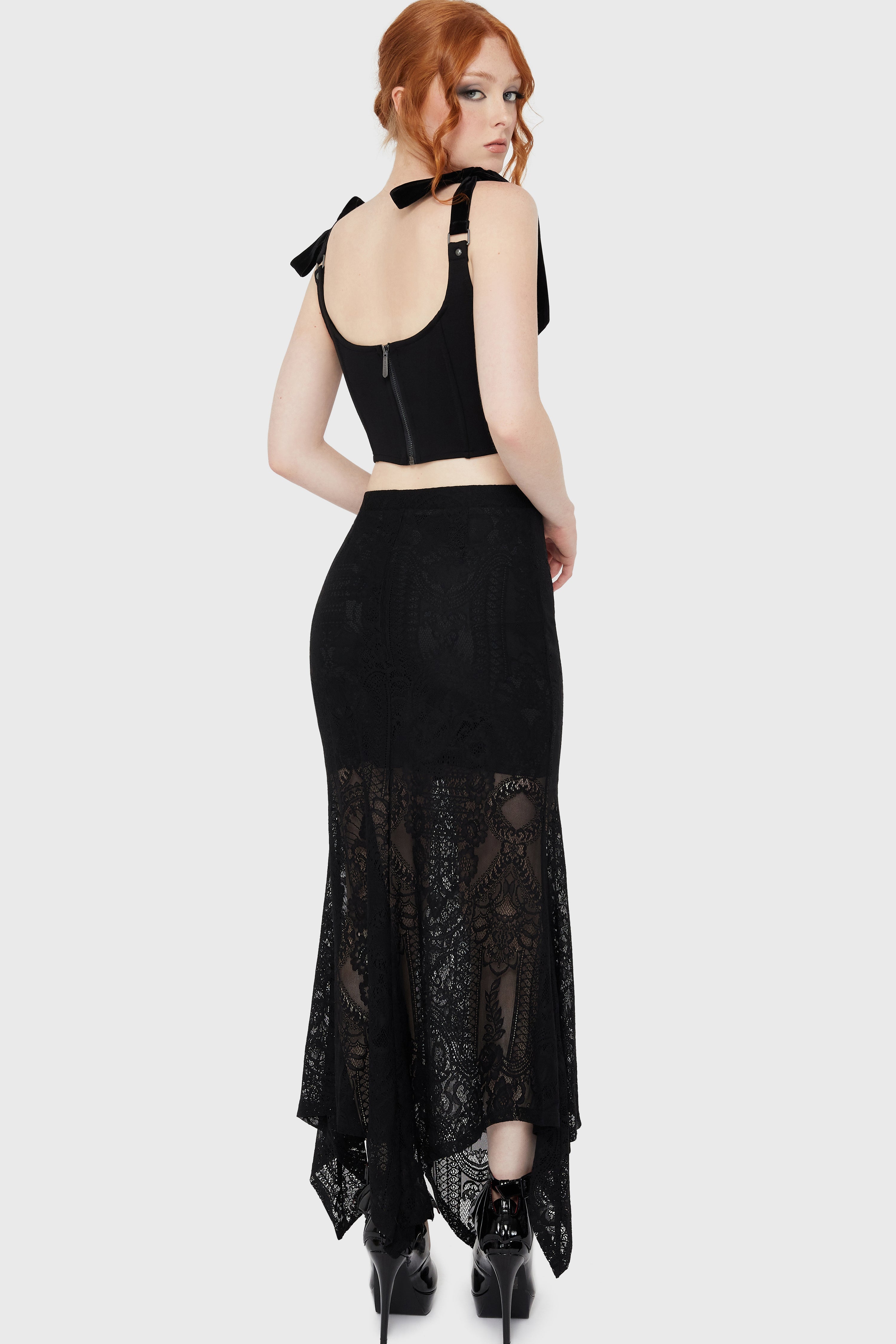 Belladonna Lace Maxi Skirt [Black] Killstar / Womens