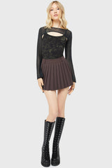 Nightshade's Curse Mini Skirt [BROWN] Killstar / Womens