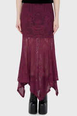 Belladonna Lace Maxi Skirt [Plum] Killstar / Womens