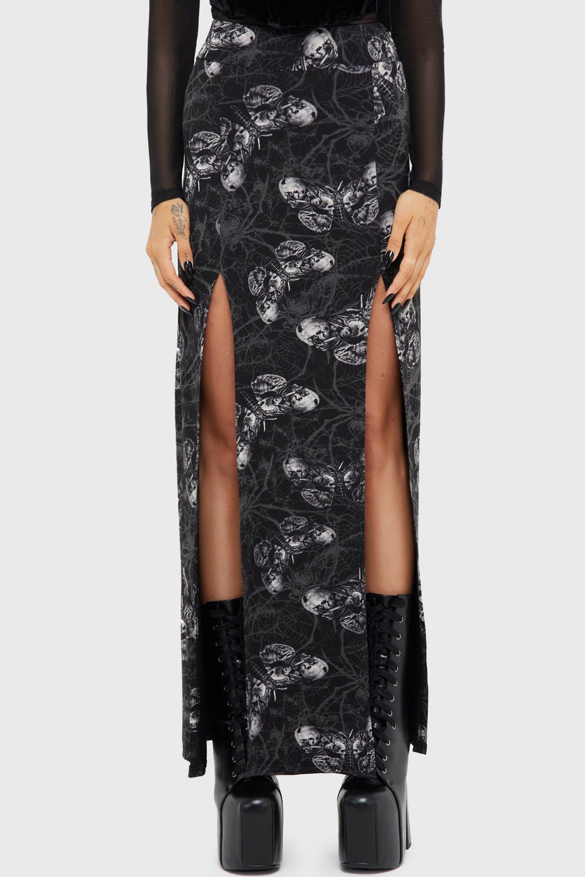 Spidrasica's Web Maxi Skirt Killstar / Womens