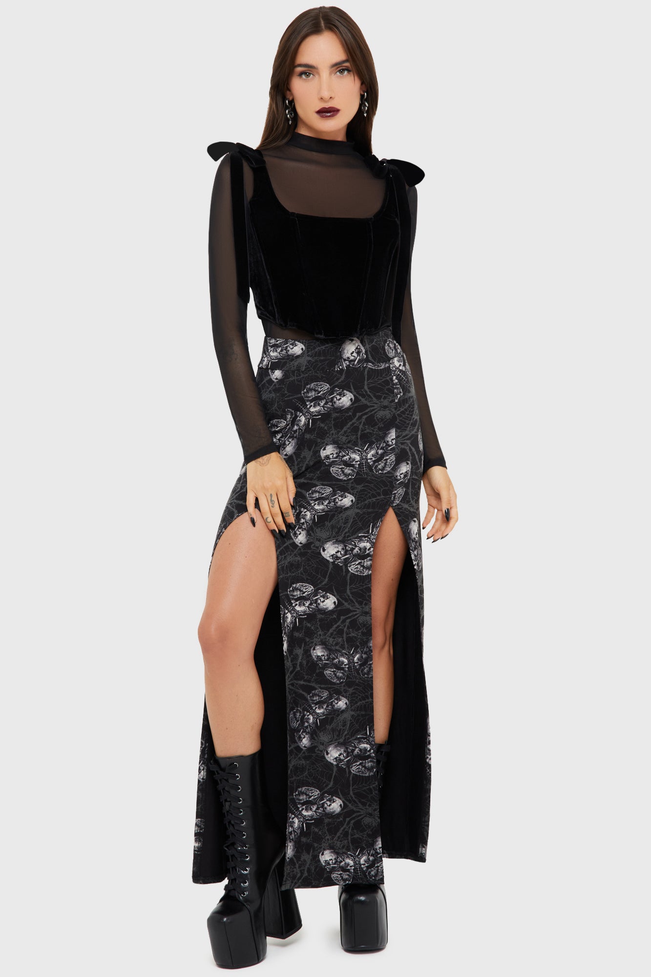 Spidrasica's Web Maxi Skirt Killstar / Womens