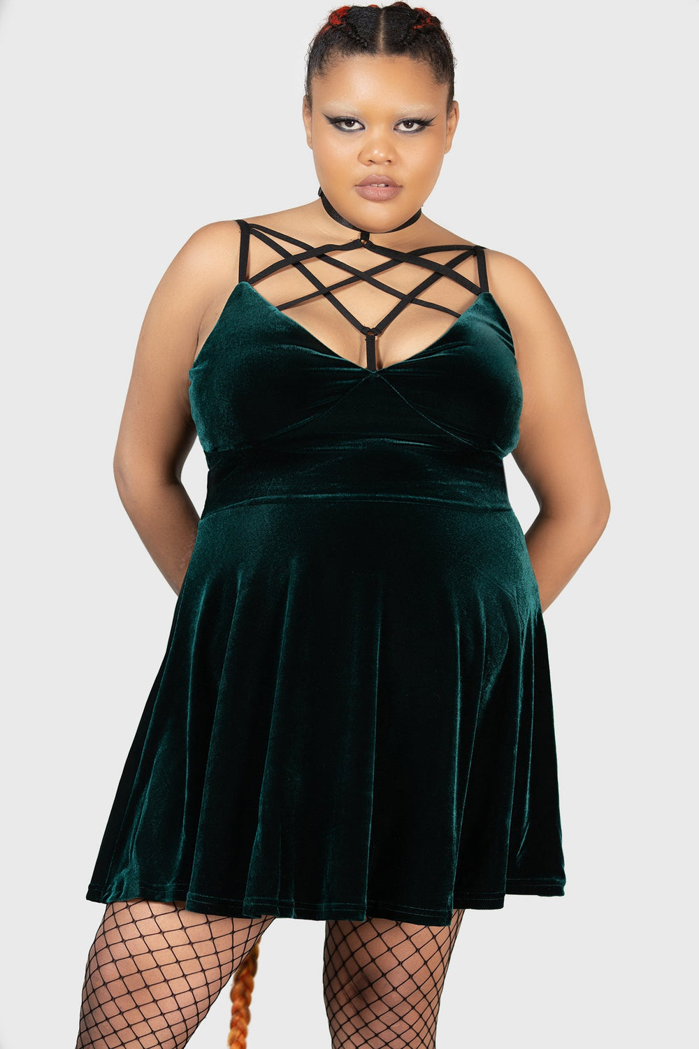 Magica Skater Dress [EMERALD] [PLUS] Killstar / Womens
