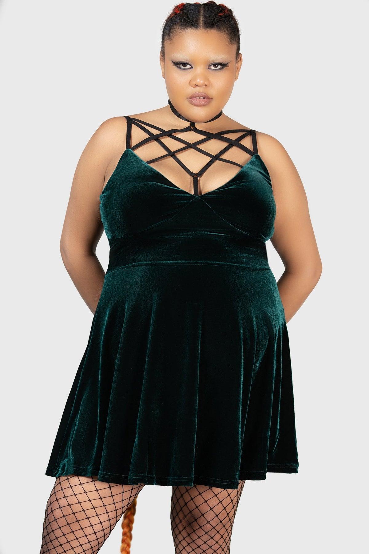 Magica Skater Dress [EMERALD] [PLUS] Killstar / Womens