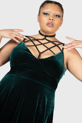 Magica Skater Dress [EMERALD] [PLUS] Killstar / Womens