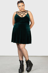 Magica Skater Dress [EMERALD] [PLUS] Killstar / Womens