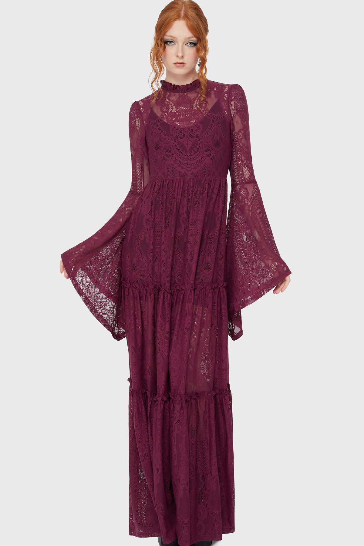 Hecate Lace Maxi Dress [Plum] Killstar / Womens