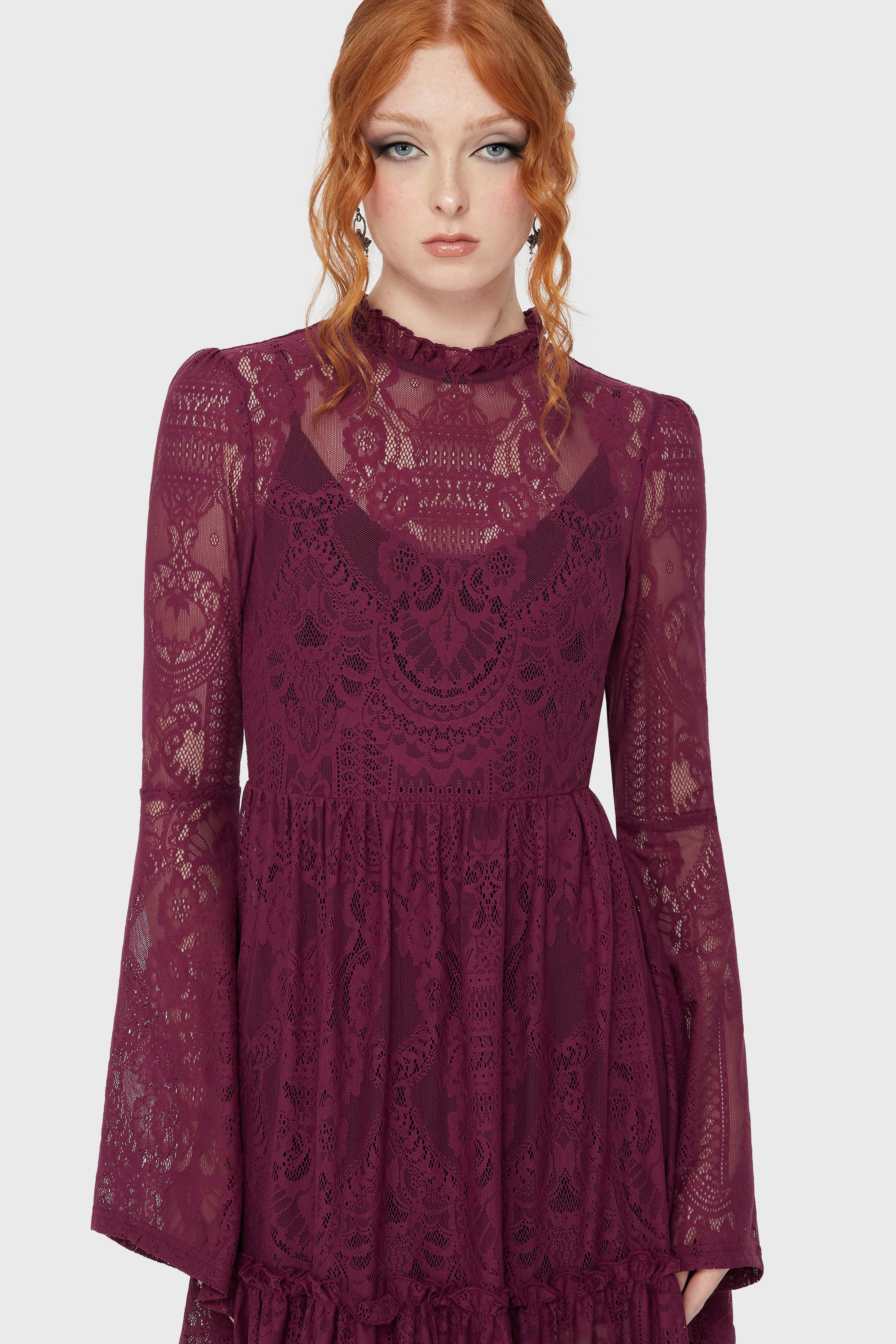 Hecate Lace Maxi Dress [Plum] Killstar / Womens