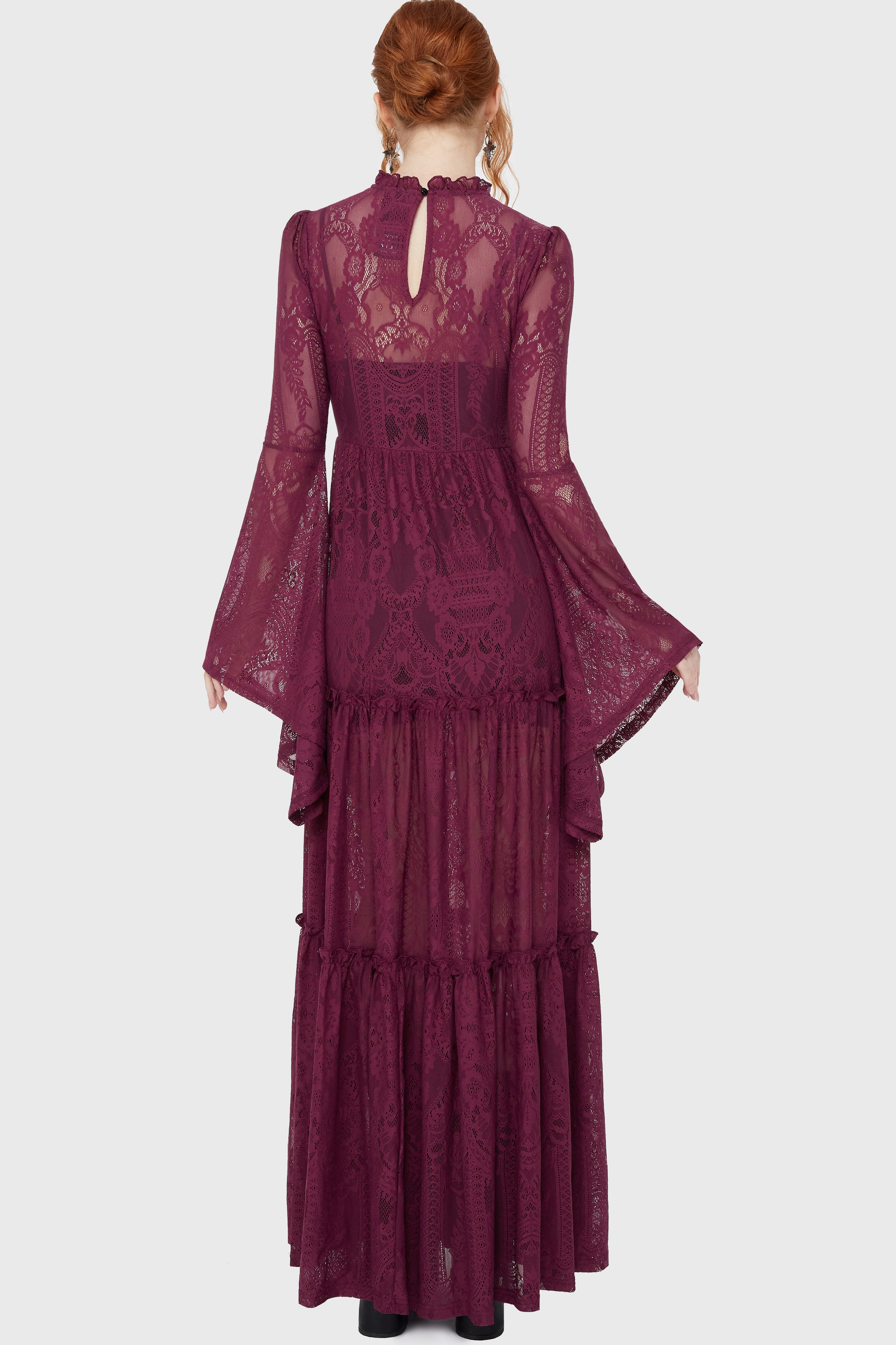 Hecate Lace Maxi Dress [Plum] Killstar / Womens