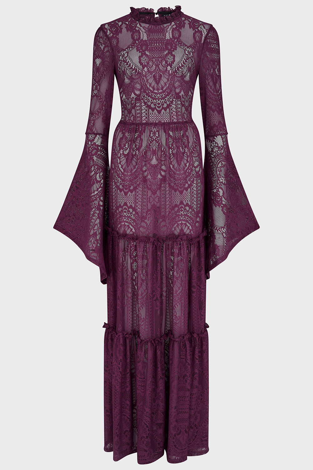 Hecate Lace Maxi Dress [Plum] Killstar / Womens