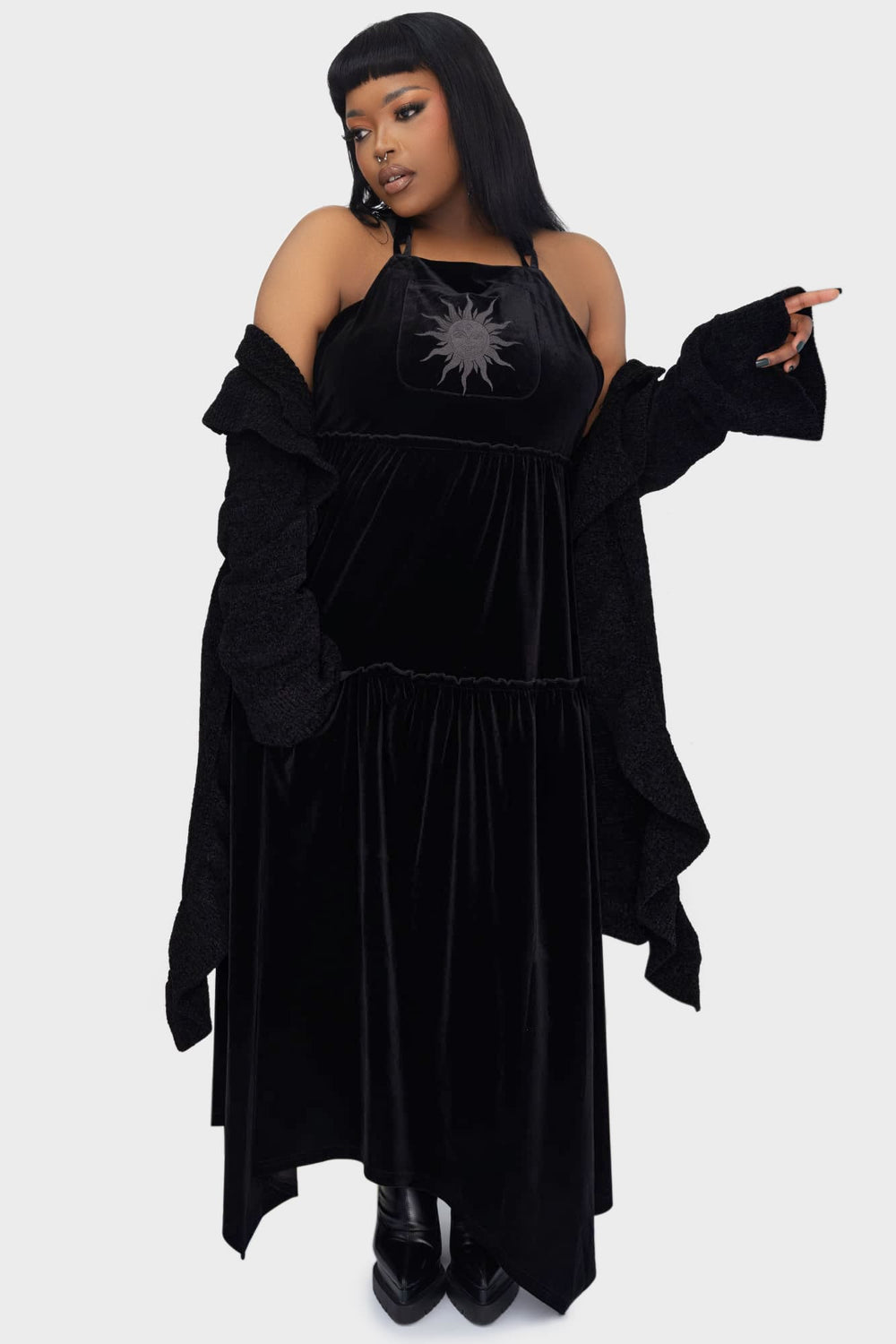 Ascended Maxi Pinafore Dress Killstar / Womens