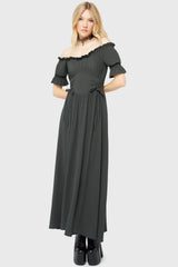 Jocasta Maxi Dress Short Sleeve [GREEN] Killstar / Womens
