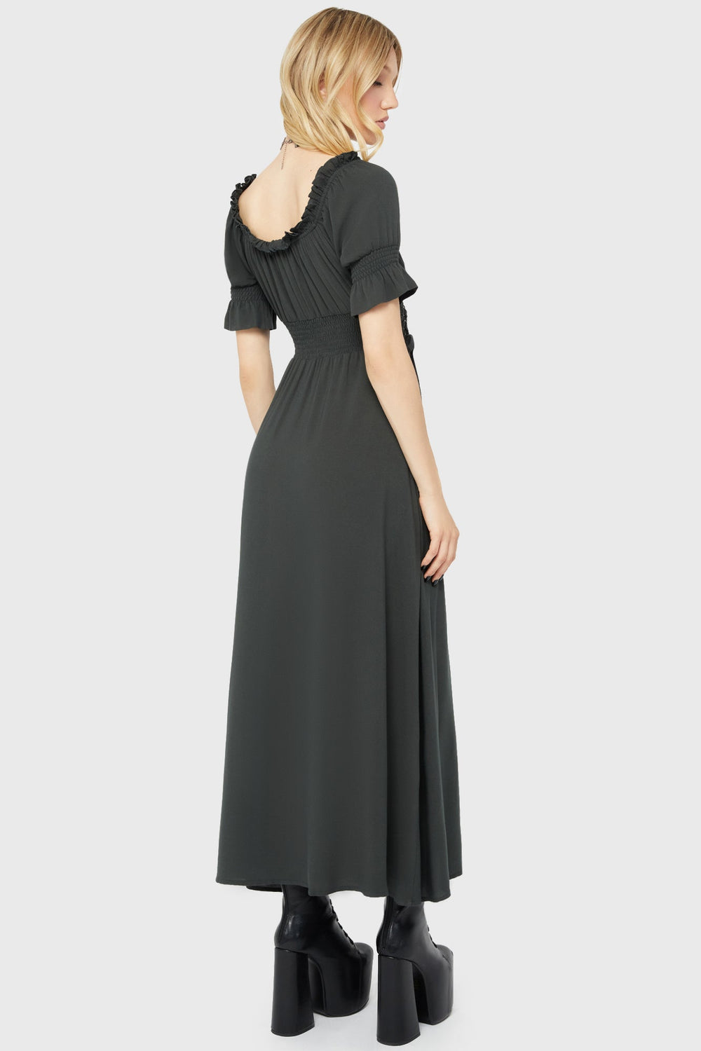 Jocasta Maxi Dress Short Sleeve [GREEN] Killstar / Womens