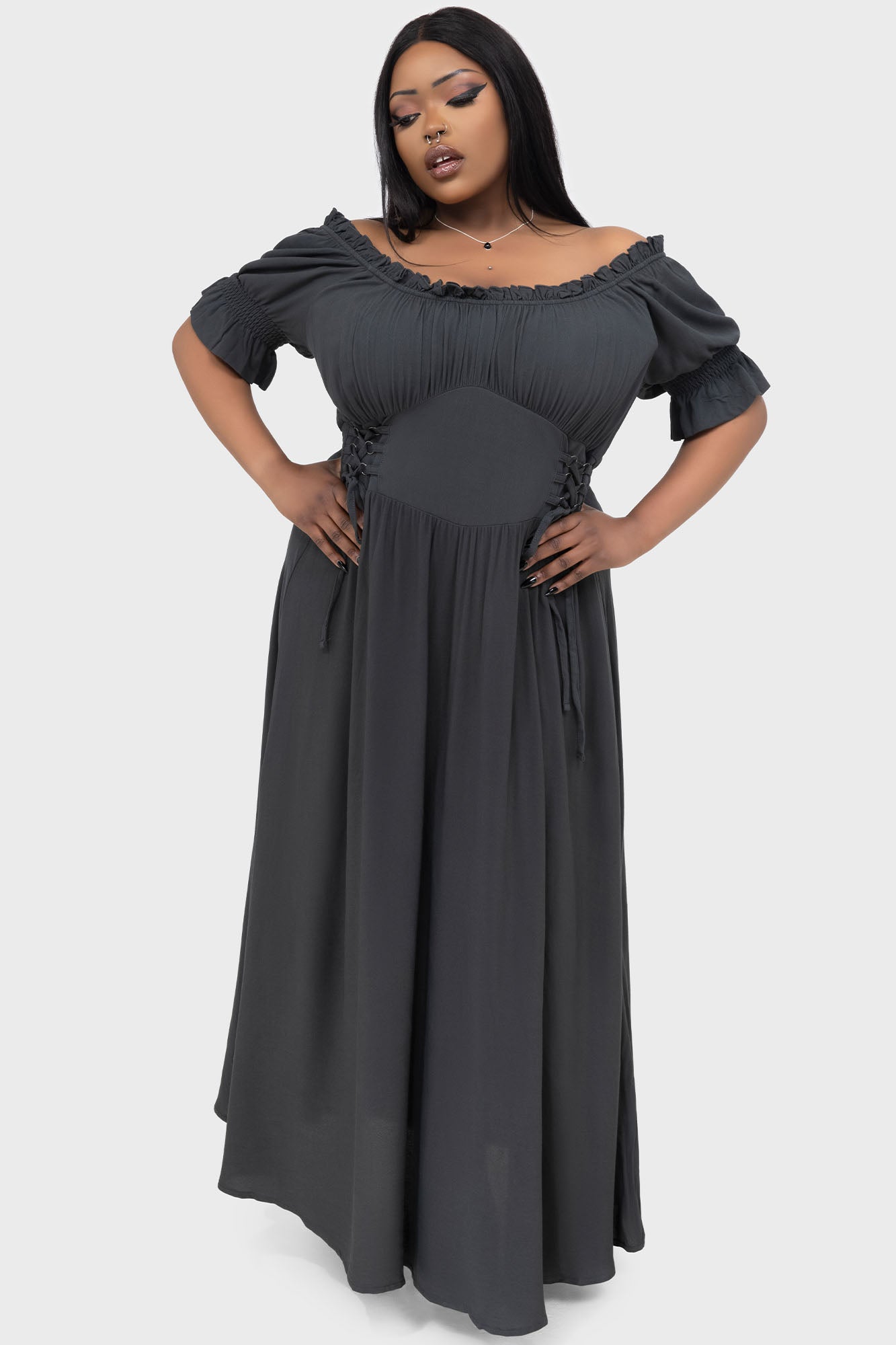 Jocasta Maxi Dress Short Sleeve [GREEN] Killstar / Womens