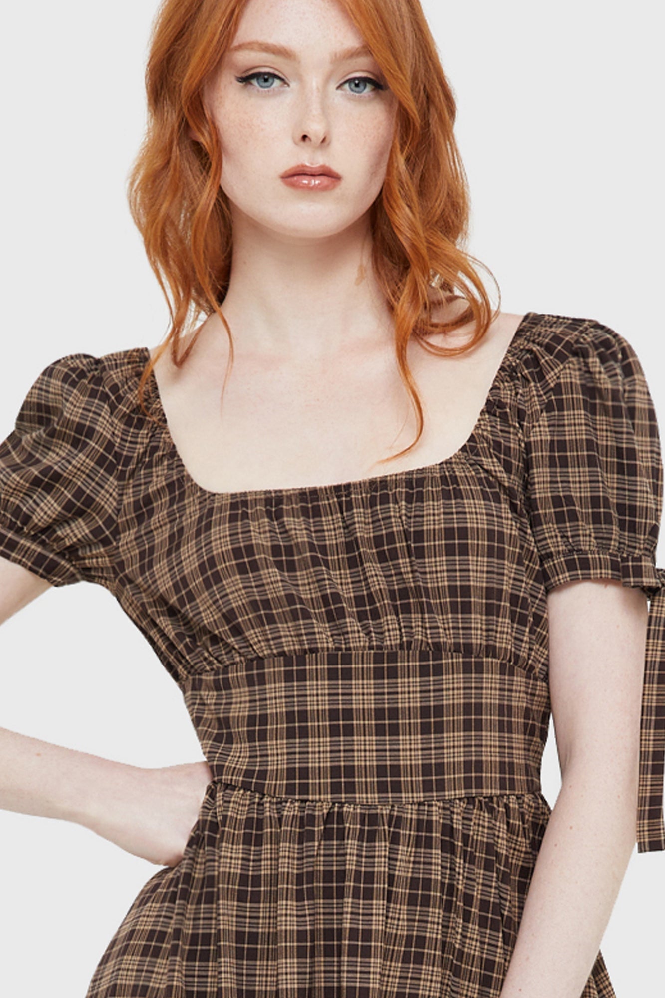 Grim Gretchen Dress [BROWN TARTAN] Killstar / Womens