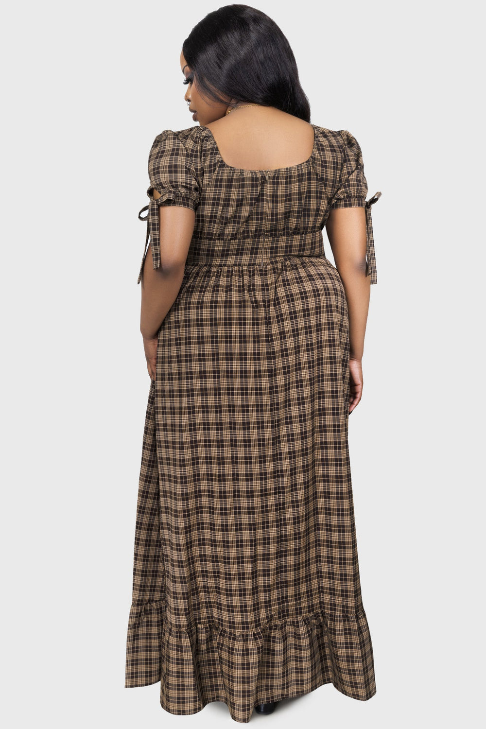 Grim Gretchen Dress [BROWN TARTAN] Killstar / Womens