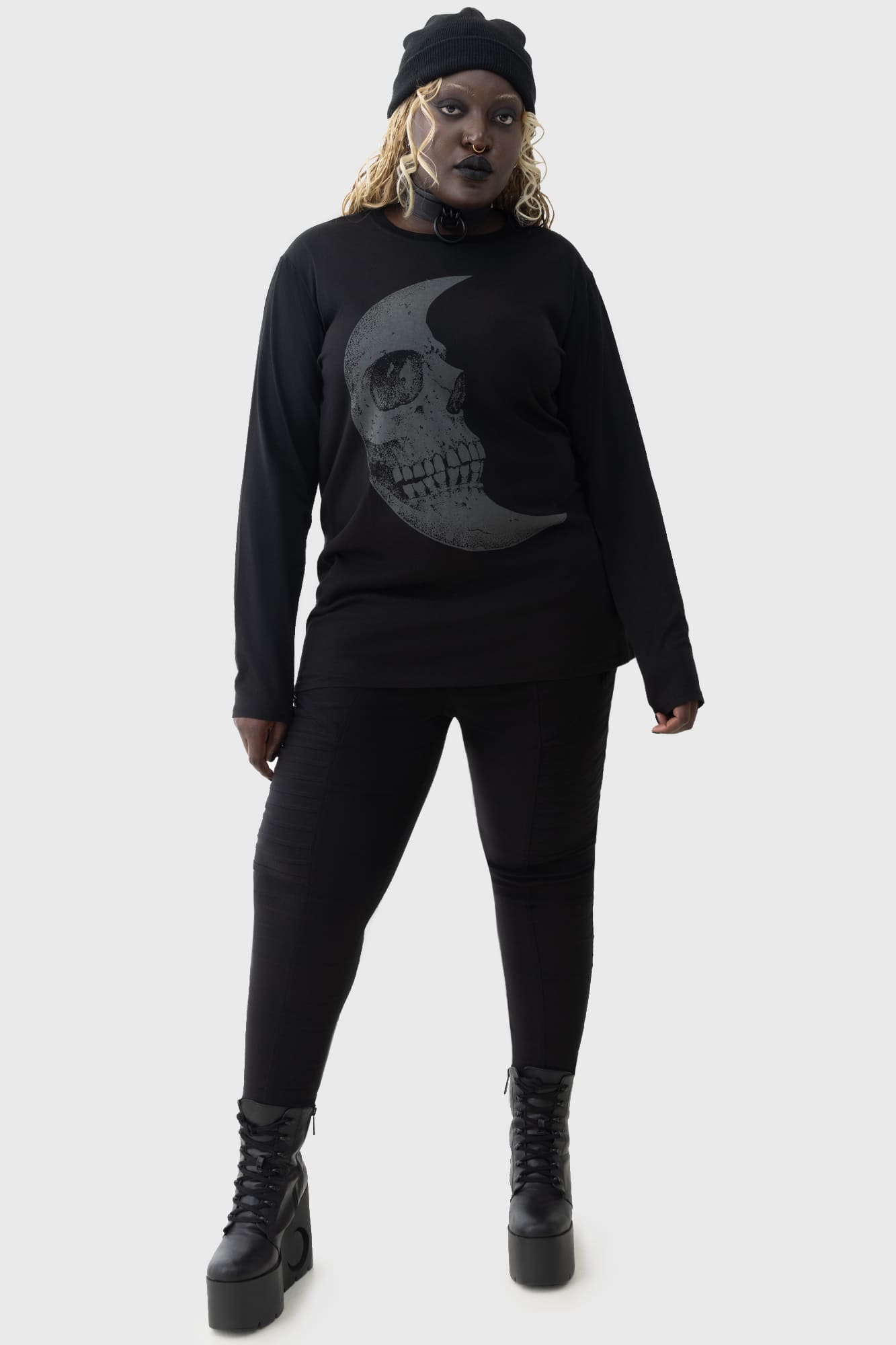 Lunar Crescent Long Sleeve Top Killstar / Womens