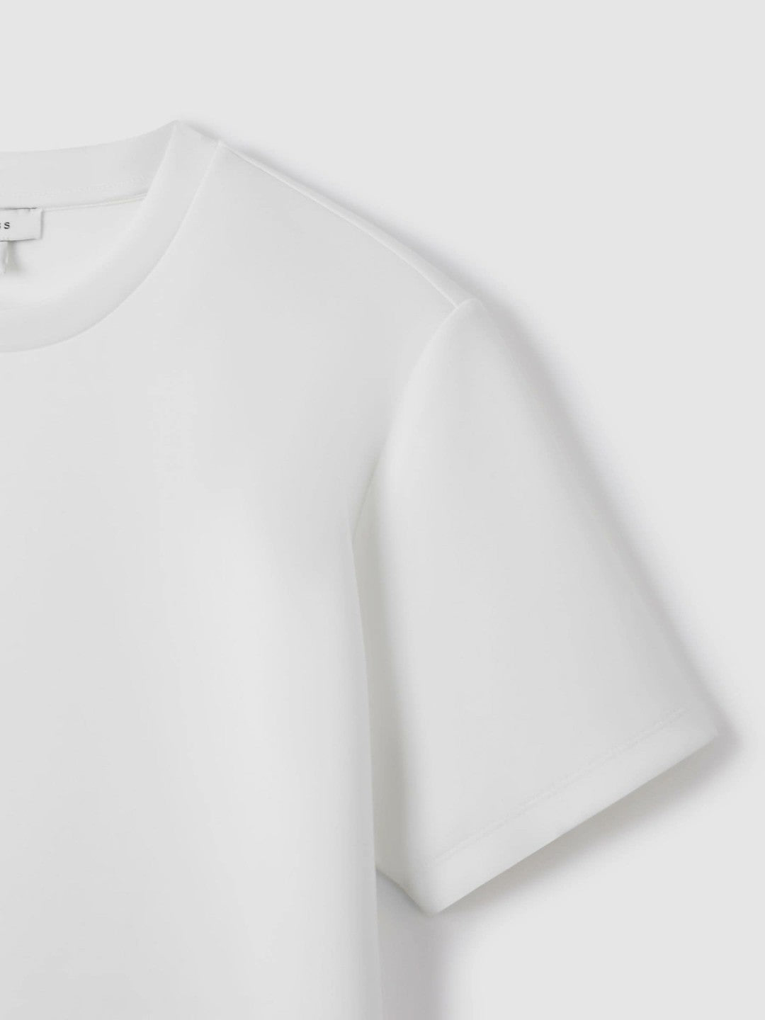 Reiss Interlock Jersey Crew Neck T-Shirt in White