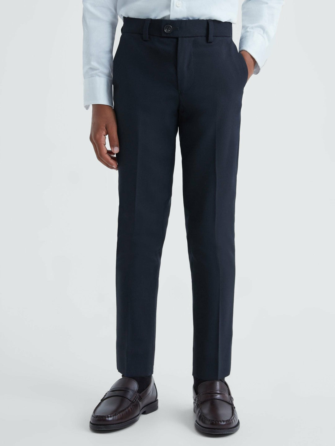 Reiss 3-9 yrs Wool Blend Adjustable Trousers in Navy