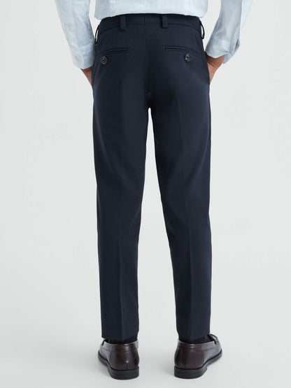 Reiss 3-9 yrs Wool Blend Adjustable Trousers in Navy
