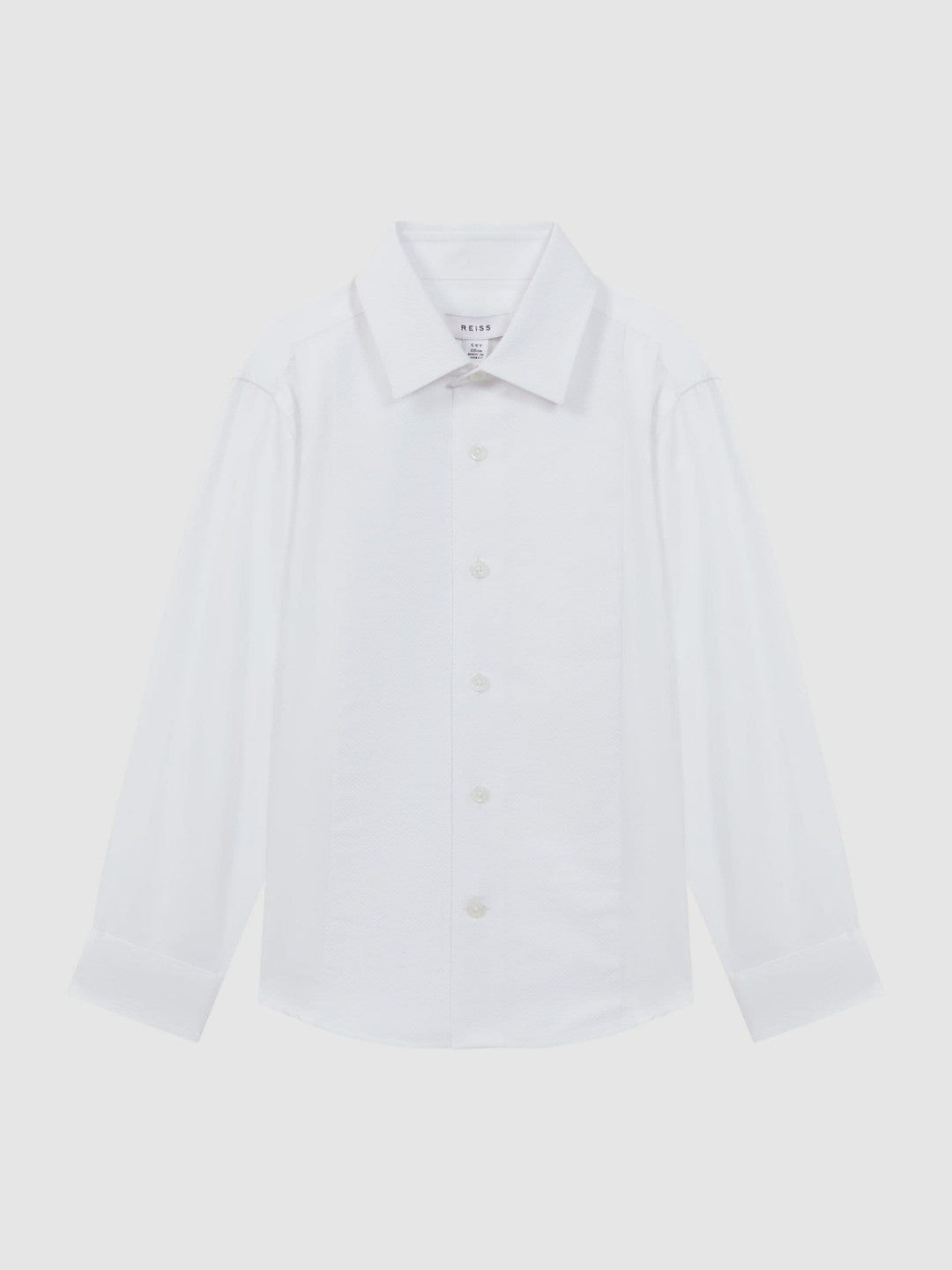 Reiss 9-14 yrs Slim Fit Textured Bib Dinner Shirt in White
