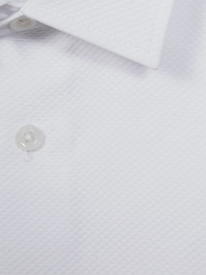 Reiss 9-14 yrs Slim Fit Textured Bib Dinner Shirt in White