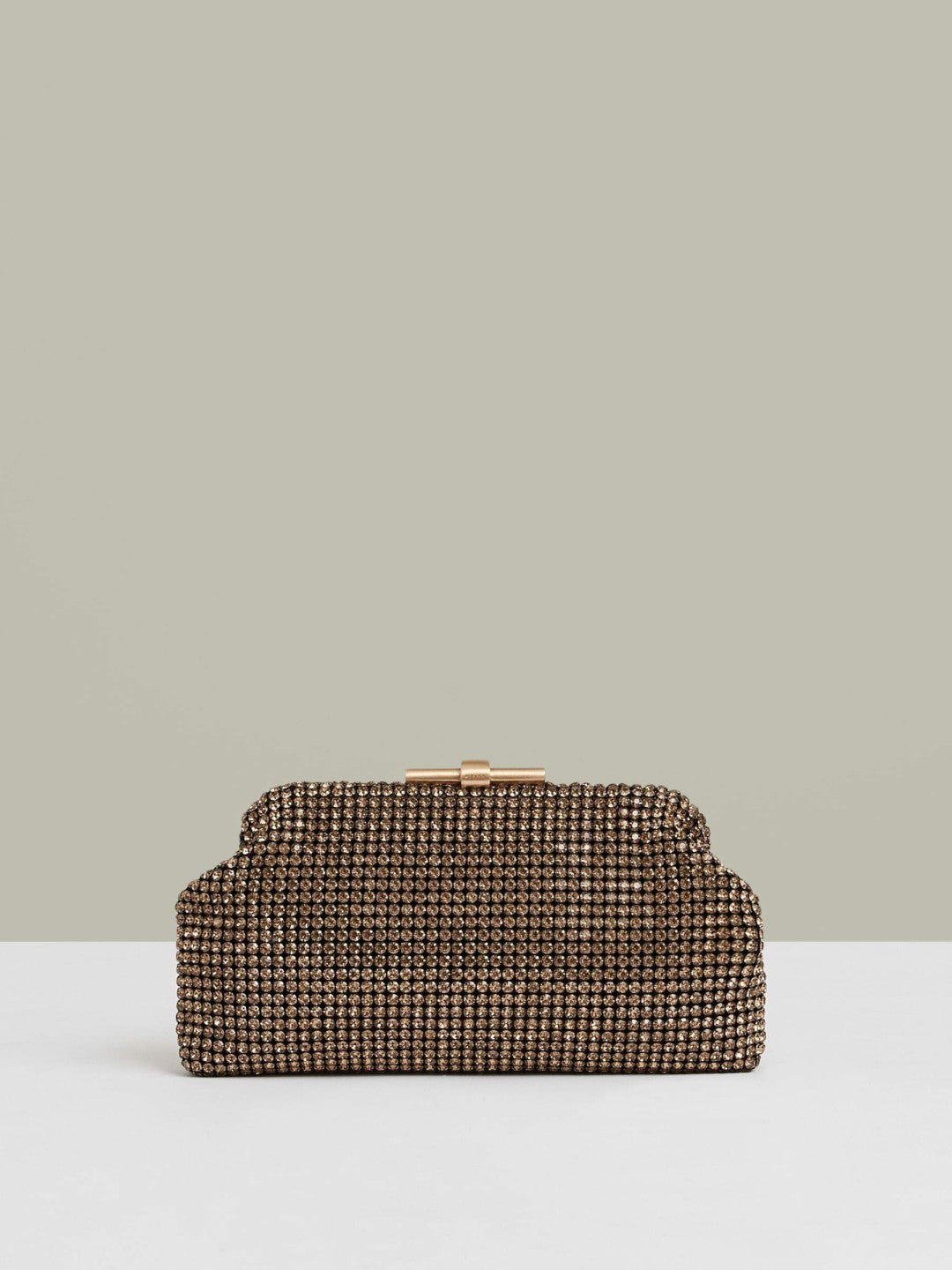 Reiss Embellished Clutch Bag in Gold