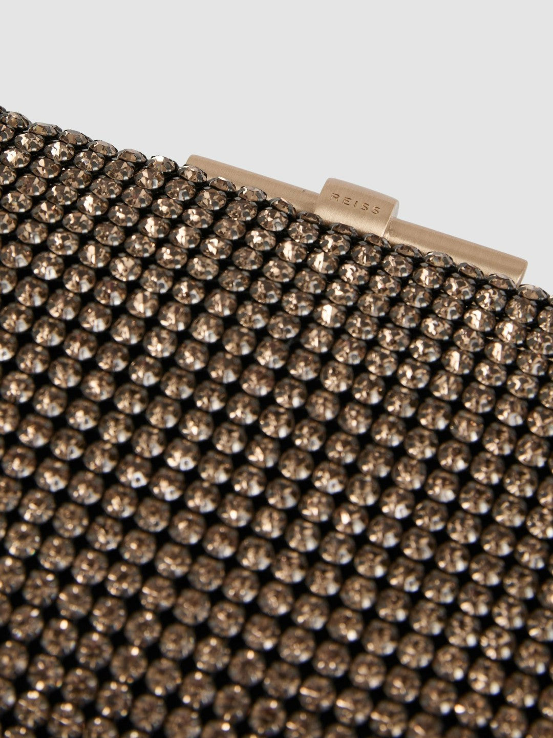 Reiss Embellished Clutch Bag in Gold