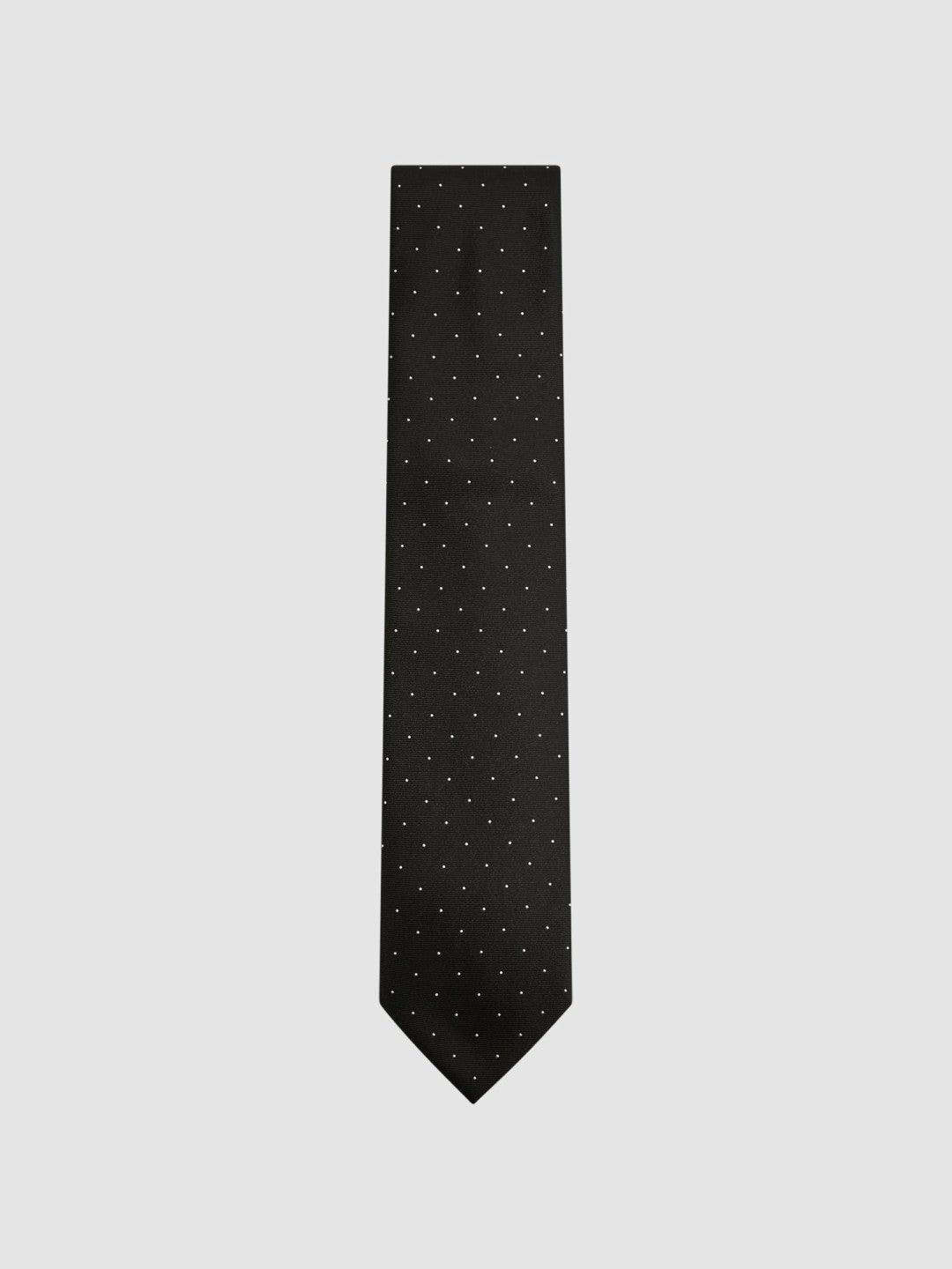 Reiss Polka Dot Silk Tie in Black