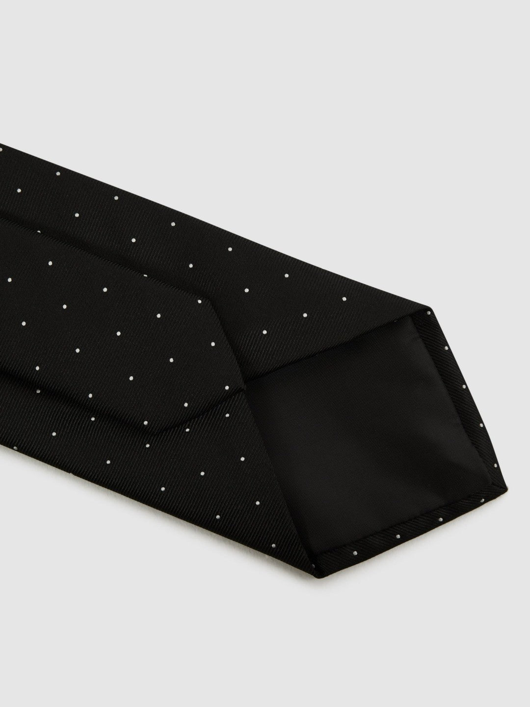 Reiss Polka Dot Silk Tie in Black