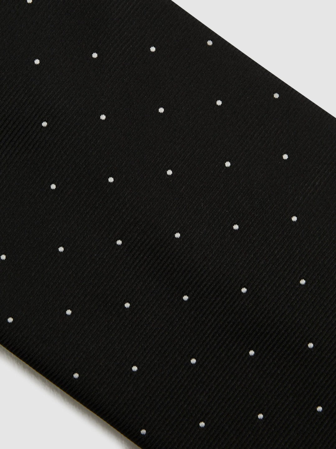 Reiss Polka Dot Silk Tie in Black
