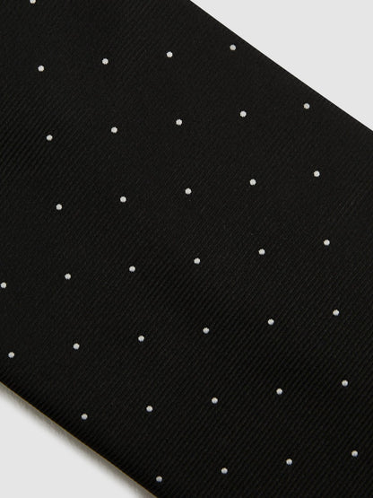 Reiss Polka Dot Silk Tie in Black