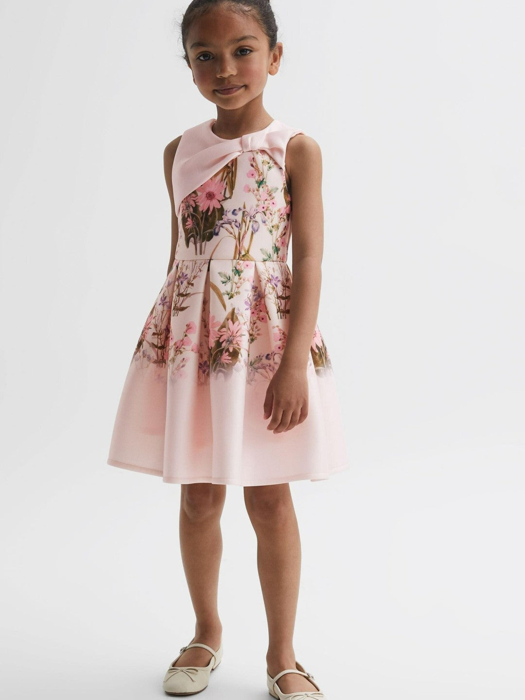 Reiss Senior Scuba Floral Printed Dress in Multi