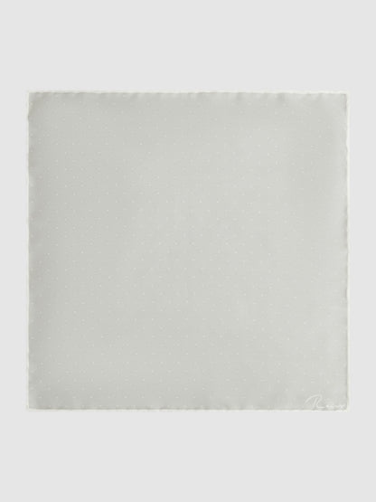 Reiss Polka Dot Silk Pocket Square in Silver
