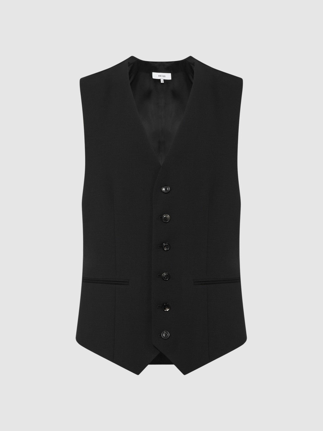 Reiss Modern Fit Travel Waistcoat in Black