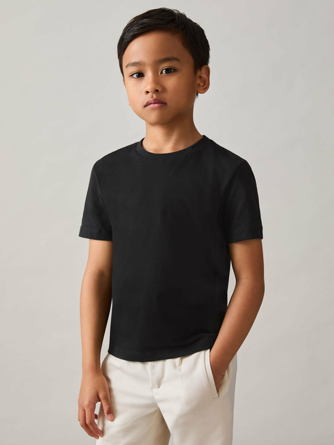 Reiss 3-9 yrs Crew Neck T-Shirt in Black