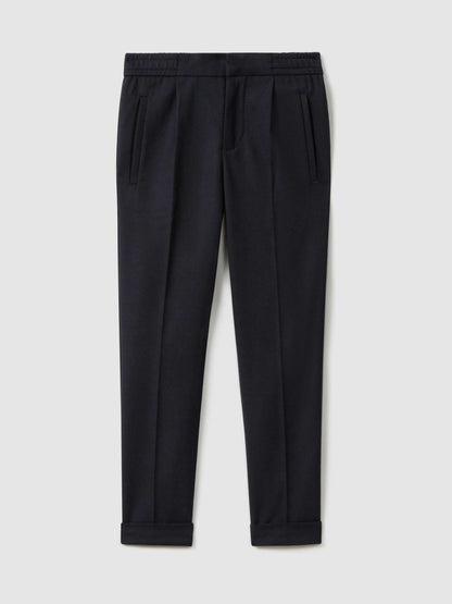 Reiss 3-9 yrs Relaxed Elasticated Trousers with Turn-Ups in Navy