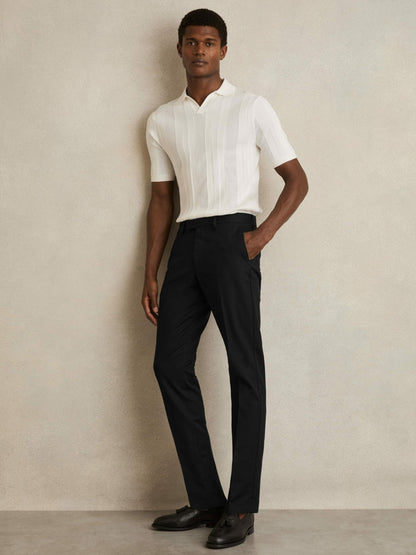 Reiss Slim Fit Cotton Blend Chinos in Black