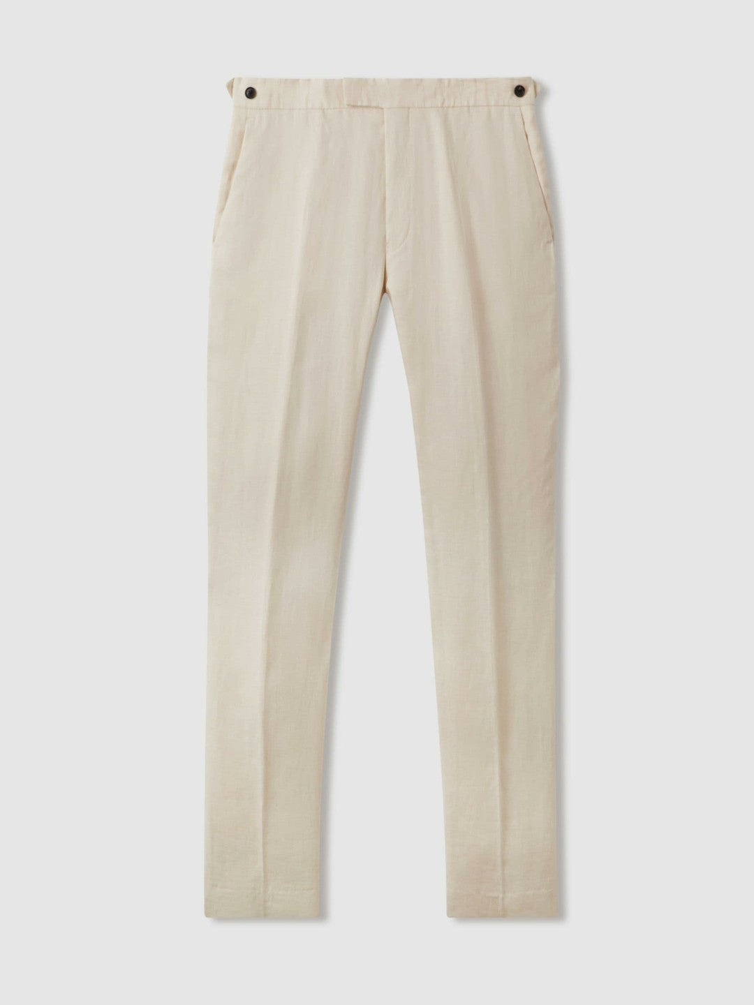 Reiss Slim Fit Linen Adjuster Trousers in Stone