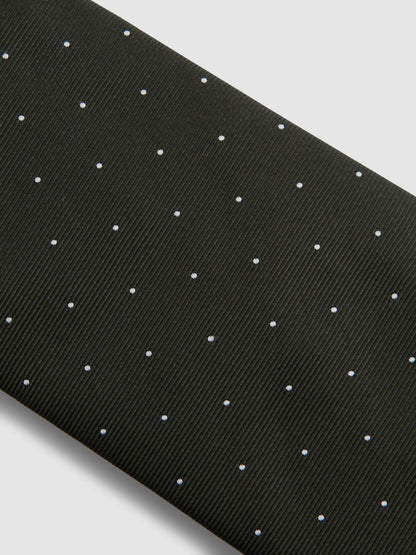 Reiss Polka Dot Silk Tie in Dark Green