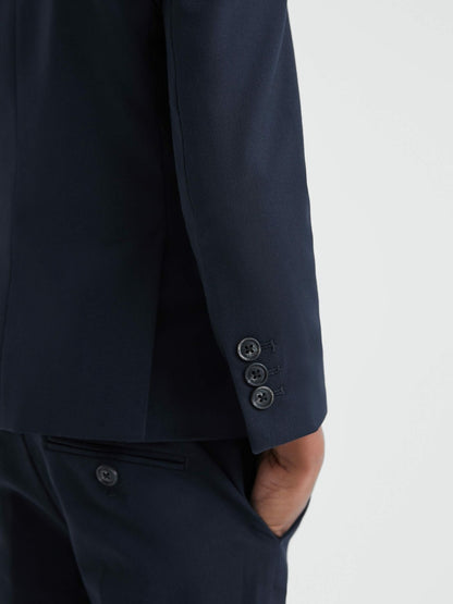 Reiss 3-9 yrs Wool Blend Single Breasted Blazer in Navy