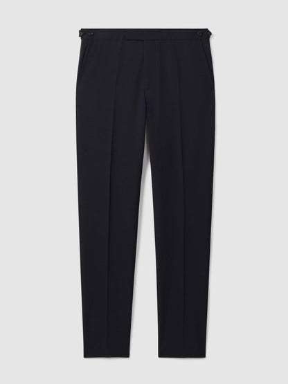 Reiss Slim Fit Side Adjuster Trousers in Navy