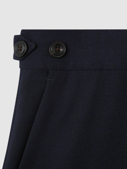 Reiss Slim Fit Side Adjuster Trousers in Navy