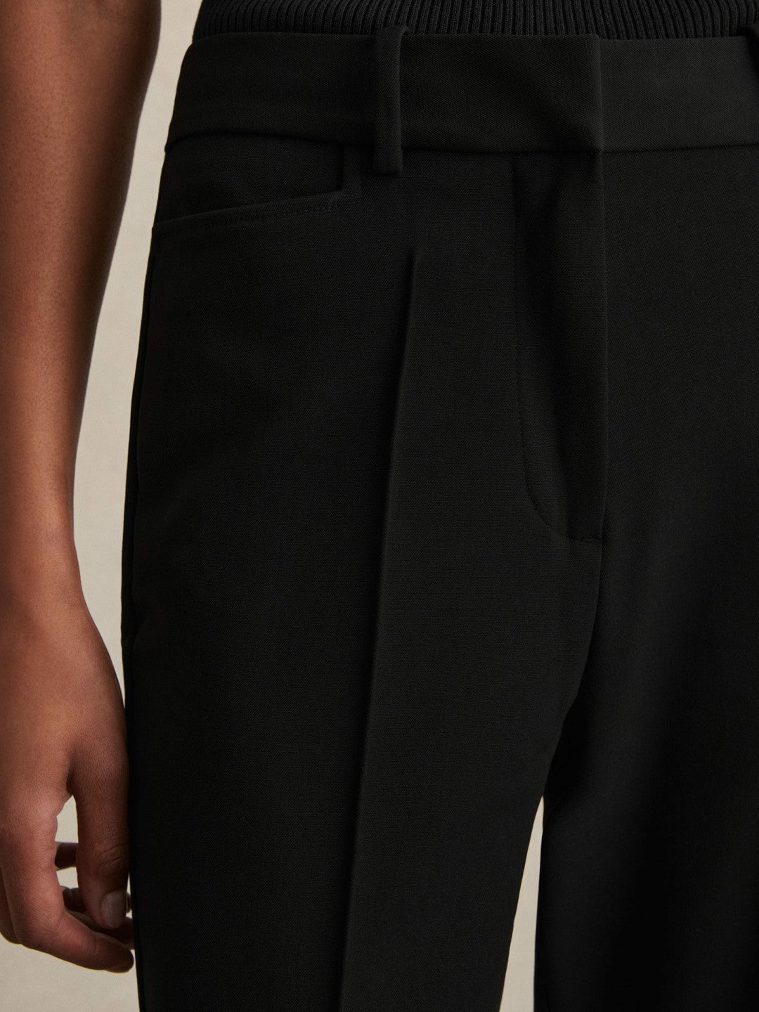 Reiss Flared Suit Trousers in Black